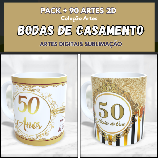 pack sublimação canecas bodas de casamento