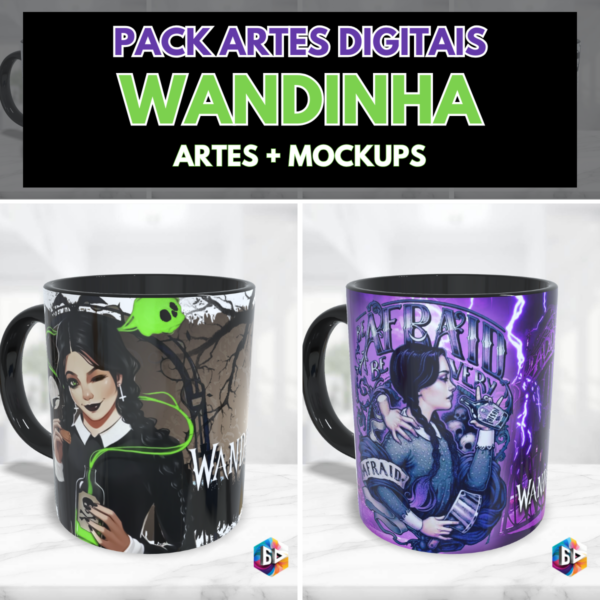 pack artes digitais sublimação wandinha