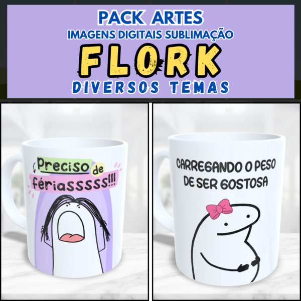 Super Pack +1000 Artes Flork Bento Meme Sublimação Canecas