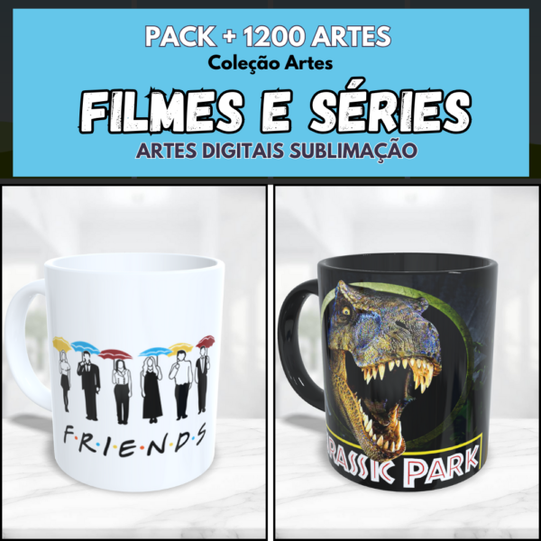 Pack +1200 Imagens Filmes E Séries Sublimação Canecas Artes