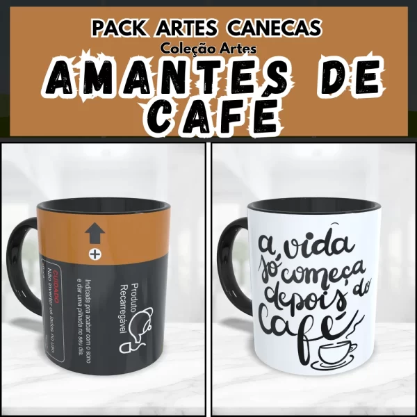 pack artes digitais sublimação canecas café