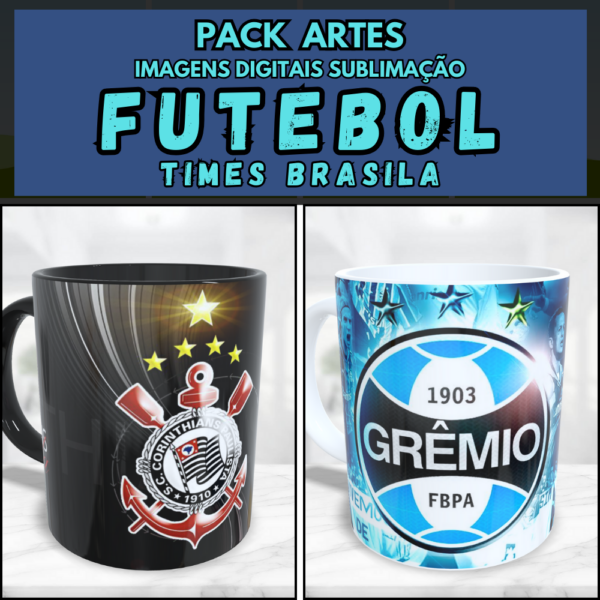 Pack Artes Digitais Para Sublimação Em Canecas Times De Futebol