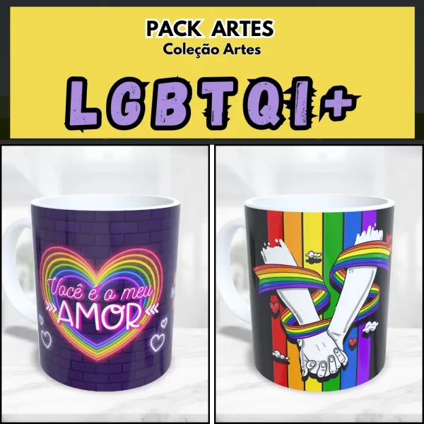 pack artes digitais sublimação canecas LGBTQI+